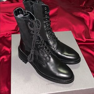 Aquatalia orianna calf suede and leather